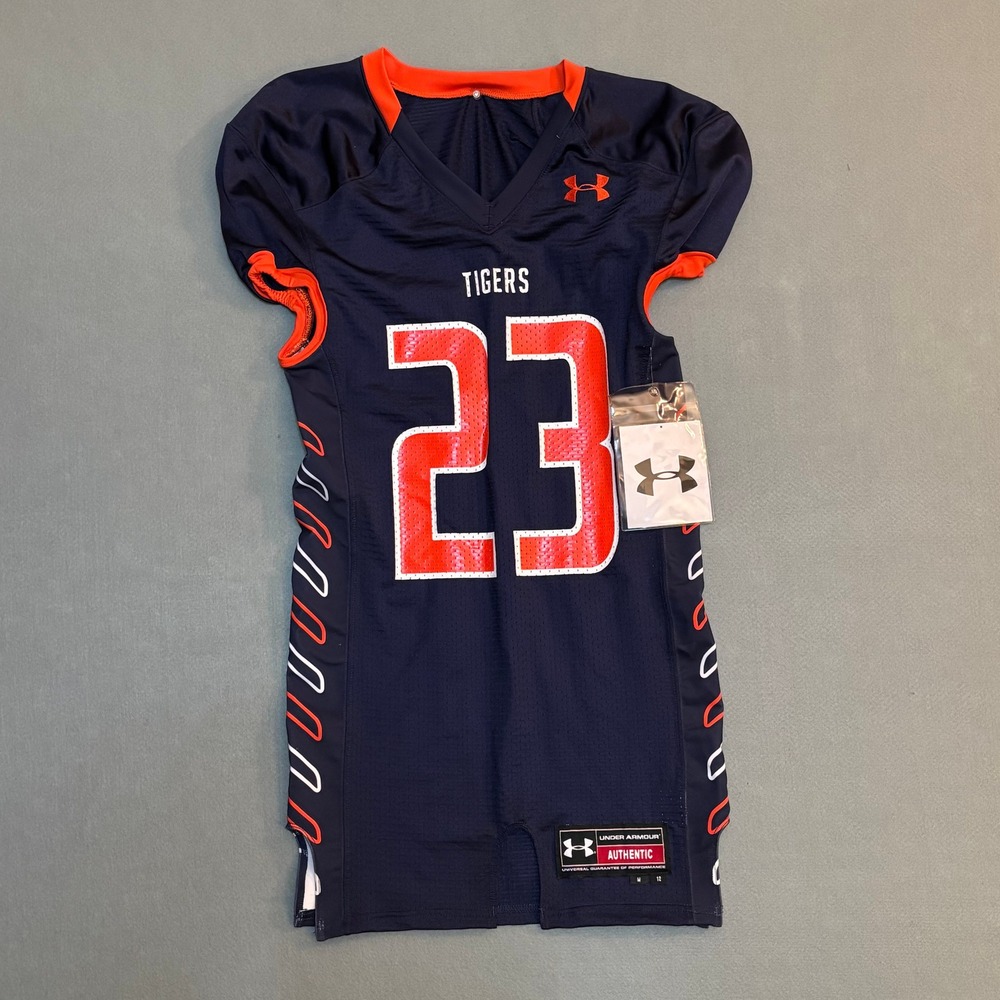 Under Armour Armourfuse Tigers Football Jersey Mens Medium Navy Blue NWT #23